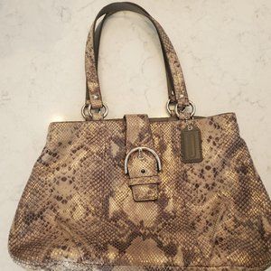 Coach Grey Snakeskin Shoulder Bag